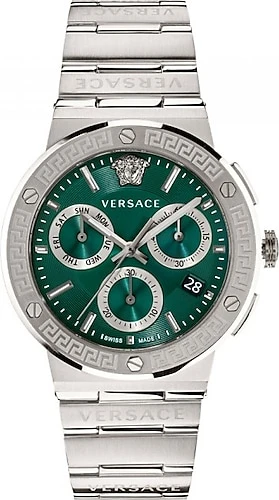 Versace Greca Logo Chrono VRSCVEZ900121 Çelik Kordon Yeşil Erkek Kol Saati ürün görseli 1