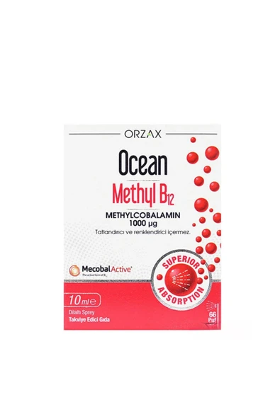 Orzax Ocean Methyl B12 10 ml Takviye Edici Gıda-Diş Köpügü Hediyeli- ürün görseli 1