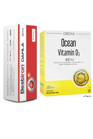 VALENS Bestiron Damla 30 Öl Ocean Vitamin D3 400 Sprey 20ml ürün görseli 1
