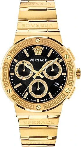 Versace Greca Logo Chrono VRSCVEZ900421 Çelik Kordon Siyah Erkek Kol Saati ürün görseli 1