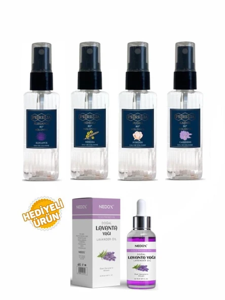 Pereja 4’lü Set Kolonya 50 ml Elegance-mimoza-pudra-kaşmir ürün görseli 1