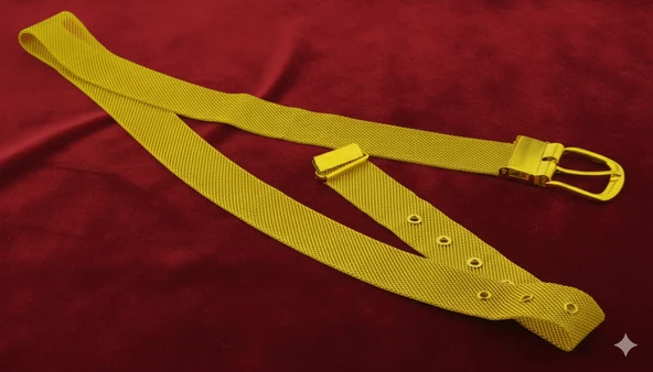 Altın Sarısı Örgü Desenli Metal Hasır Dokulu Ayarlanabilir Kadın Kemeri mod15 ürün görseli 1