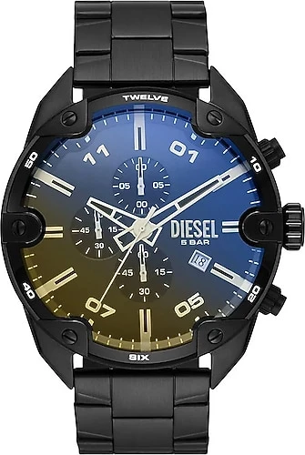 Diesel Spiked DZ4609 Çelik Kordon Siyah-Mavi Erkek Kol Saati ürün görseli 1