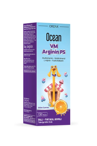OCEAN Vm Arginin Ps Boy Uzama Büyüme Gelişme Için Arjinin Içeren Şurup 150 ml 8697595873533 ürün görseli 1