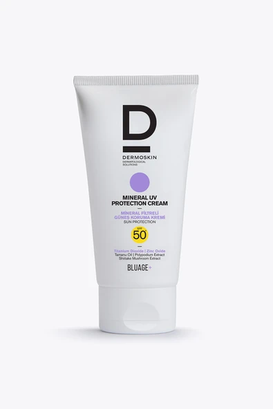 DERMOSKİN Blueage+ Mineral Filtreli Güneş Koruyucu Krem SPF 50+ | Nemlendirici Güneş Kremi | UVA & U ürün görseli 1