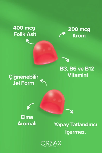 OCEAN Gummies Apple Cider Vinegar 60 Çiğnenebilir Jel Form - Resim 2