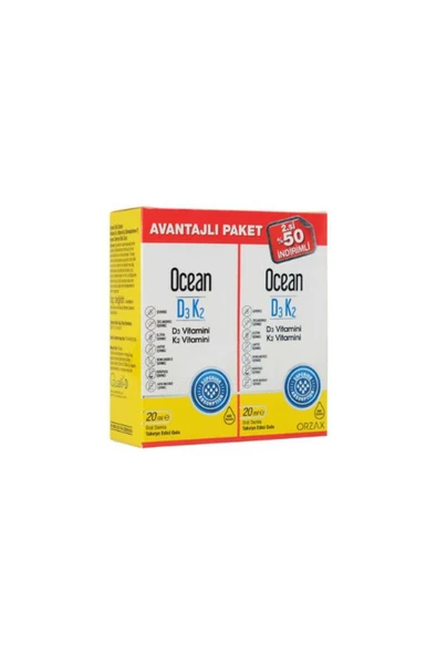 OCEAN ORZAX OCEAN VİTAMİN D3K2 DAMLA 20 ML 2. %50 8697595872772 ürün görseli 1