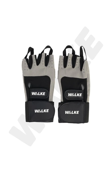 Walke XL Beden Bilek Bandajlı Gri Ağırlık Body Fitness Eldiveni ürün görseli 1