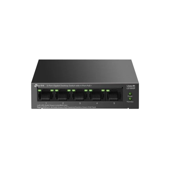 TP-Link LS105GP 5 Port 10/100/1000 Poe Switch ürün görseli 1
