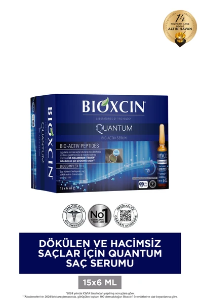 BİOXCİN Quantum Ekstra Hacim & Bakım Serumu 15x6 - Dökülme Karşıtı İnce Saçlar İçin ürün görseli 1