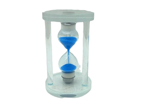 KÜÇÜK CAM KUM SAATİ CAM STANDLI 5 DAKİKA ZAMANLI = ÇAP: 5.8CM-YÜKSEKLİK: 9.8CM GO-53-vice ürün görseli 1