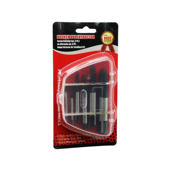 6 PCS  HASARLI VİDA ÇIKARICI SET -  SOLA DÖNEN  KLAVUZ UÇ GO-53-vice ürün görseli 1