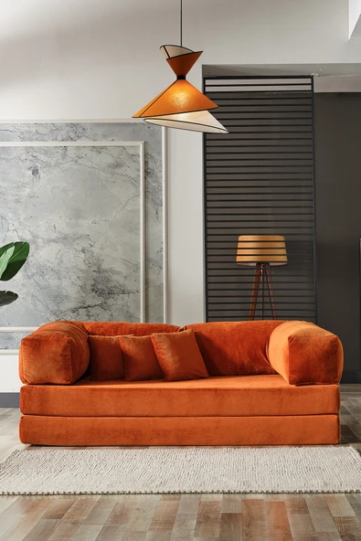 Evdemo Legom Stil Aktivite Koltuğu Yatak Olabilen Çok Amaçlı Kanepe Kiremit ürün görseli 1