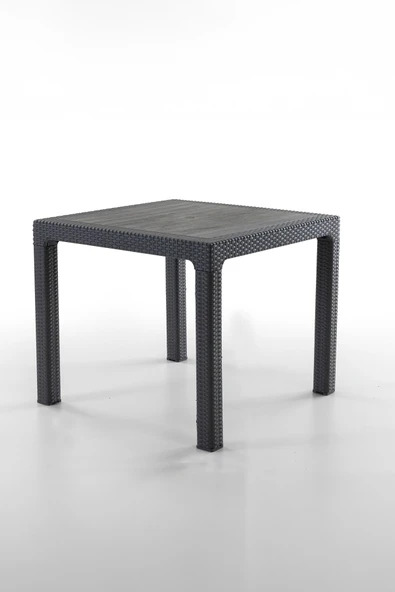 Evdemo Rattan 90x90 cm Masa Siyah ürün görseli 1