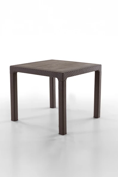 Evdemo Rattan 90x90 cm Masa Kahve ürün görseli 1