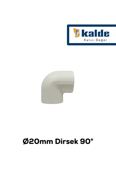 KALDE 20'lik PPRC Dirsek | 1 Koli (500 Adet) | Ø20 x 90° (20 mm - 90 Derece) | Temiz Su ürün görseli 1