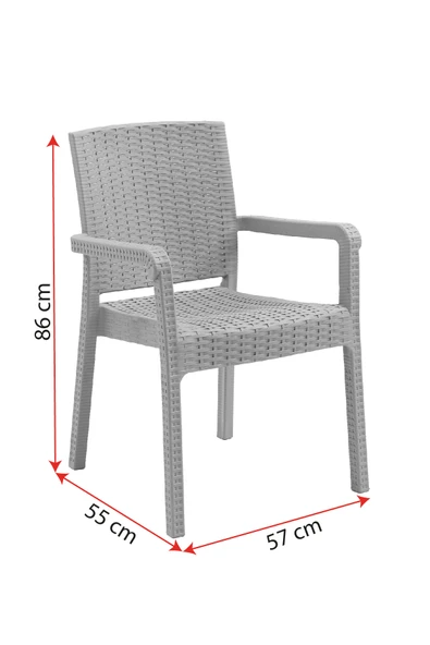 Evdemo King 2'li Rattan Sandalye Siyah - Resim 5
