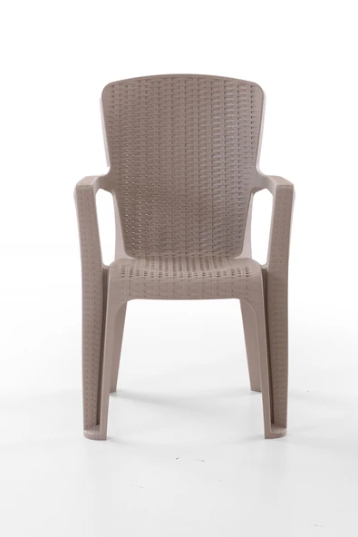 Evdemo Side 2'li Rattan Sandalye Cappuccino - Resim 3