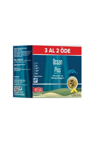 ORZAX Ocean Plus 1200mg Balık Yağı 90 Kapsül ürün görseli 1