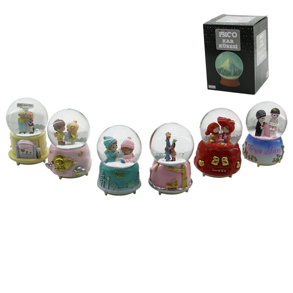 BÜYÜK BOY - 10CM PİLLİ - IŞIKLI MÜZİKLİ KAR KÜRESİ CAM İNSAN FİGÜRLÜ - DESEN MİX RENKLİ HERHANGİ BİR TANESİ GÖNDERİLİR GO-53-vice ürün görseli 1