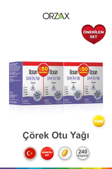ORZAX Ocean Çörek Otu Yağı 60 Kapsül (4 adet) ürün görseli 1