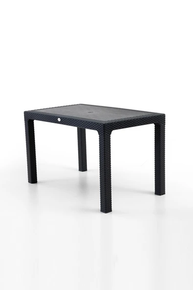 Evdemo Rattan 75x125 cm Masa Siyah ürün görseli 1