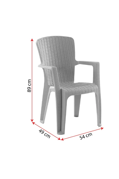 Evdemo Side 2'li Rattan Sandalye Kahve - Resim 6