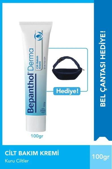 Bepanthol Derma Cilt Bakım Kremi 100g Günlük Yüz Vücut Bakım & Bel Çantası Hediye - Yoğun Nemlendirici ürün görseli 1