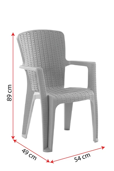 Evdemo Side 4'lü Rattan Sandalye Cappuccino - Resim 6