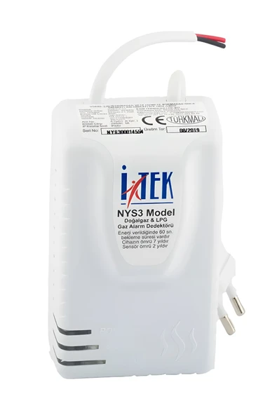 İTEK Doğalgaz Alarm Cihazı Nys-3 Model Gaz Dedektörü, Garantili Itek ürün görseli 1