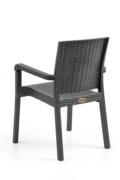 Evdemo King 2'li Rattan Sandalye Siyah - Resim 4