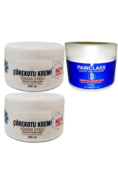 Süper Çörek Otu Kremi XL Boy Rahatlatma Kremi 2x200 ml+Painclass Kuyruk Yağı 100 ml Kremi ürün görseli 1