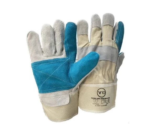 V10 C-801 LUXURY Takviyeli Deri Eldiven 12 ÇİFT - Resim 3