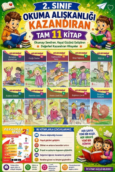 2. Sınıf Okuma Alışkanlığı Kazandıran Okumayı Sevdiren Tam 11 Kitap - 7 ürün görseli 1