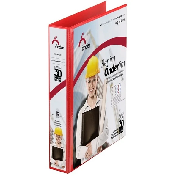 Önder Sunum Klasörü 4 Halkalı 30 Mm A4 Kırmızı 2013-2 ürün görseli 1