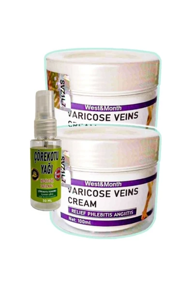 Süper West & Month Varicose Veins Bakım Kremi 100 ml x 2 adet + Çörek Otu Yağı 30 ml ürün görseli 1