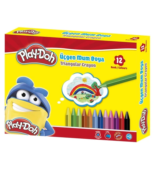 Play-doh Üçgen Crayon (mum) Boya 12 Renk Play-cr008 ürün görseli 1