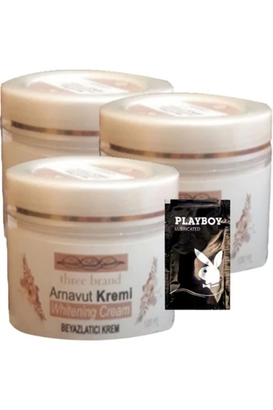 Three Brand Arnavut Kremi 3'lü Whitening Cream Aklık Kremi 100 ml + 1 Hediye Jel ürün görseli 1