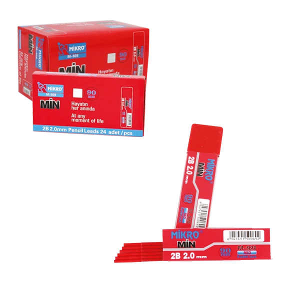 Mikro Teknik Min 2 Mm 2b 90 Mm Kırmızı 6 Pcs | M-928 - Resim 4