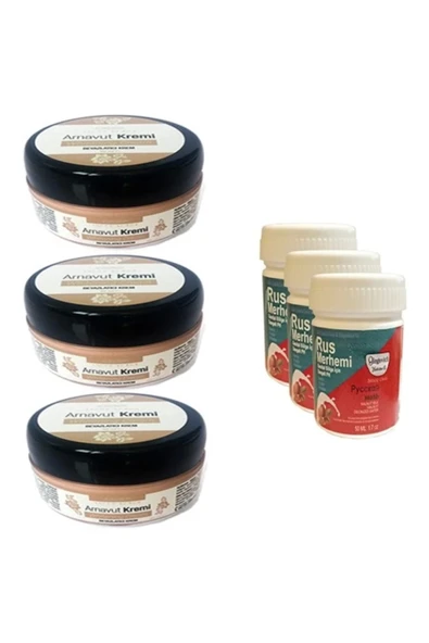Süper Three Brand Arnavut Kremi 3 Adet + Rus Merhemi 50 ml 3 Adet ürün görseli 1