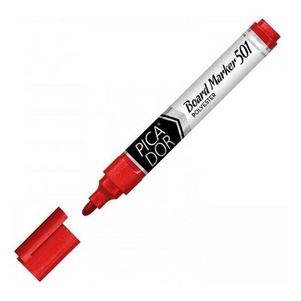 Picador Board Marker Kırmızı 3mm Yuvarlak Uç Doldurulabilir ürün görseli 1