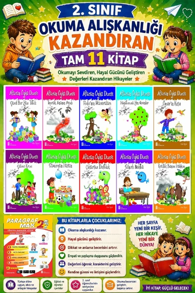 2. Sınıf Okuma Alışkanlığı Kazandıran Okumayı Sevdiren Tam 11 Kitap - 8 ürün görseli 1