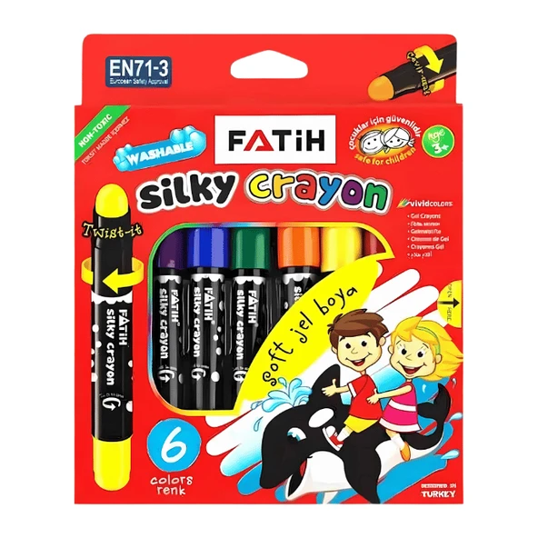 Fatih Jel Silky Crayon 6 Renk Çevirmeli Mekanizmalı ürün görseli 1