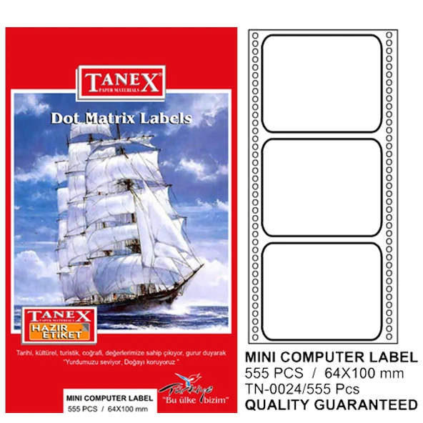 Tanex Sürekli Form Etiket 555 Li 64x100 Tn 0024 ürün görseli 1