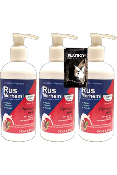 Süper Playboy Tüy Dökücü Krem 3 Tane 250 ml Ceviz Sütlü & Cevizli Rus Merhemi + Yanında Jel ürün görseli 1