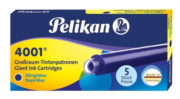 Pelikan Dolma Kalem Kartuşu Uzun Royal Mavi 5 Li 4001 ürün görseli 1