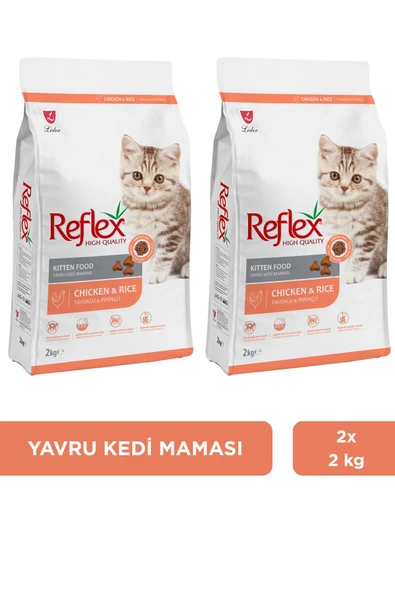Reflex Tavuklu ve Pirinçli Yavru Kedi Maması 2 kg x 2 ürün görseli 1