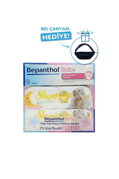 Bepanthol Baby Pişik Önleyici Krem 100 gr+2'li Islak Mendil + Bel Çantası Hediye Seti ürün görseli 1