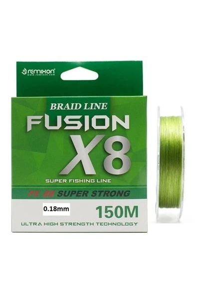 Fusion 150m 0.18mm X8 Green 8 Kat Ip Misina ürün görseli 1