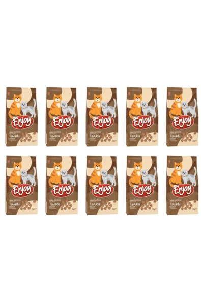 Enjoy Yetişkin Kediler için Tavuklu Tam ve Dengeli Kedi Maması 1 kg x 10 Adet ürün görseli 1